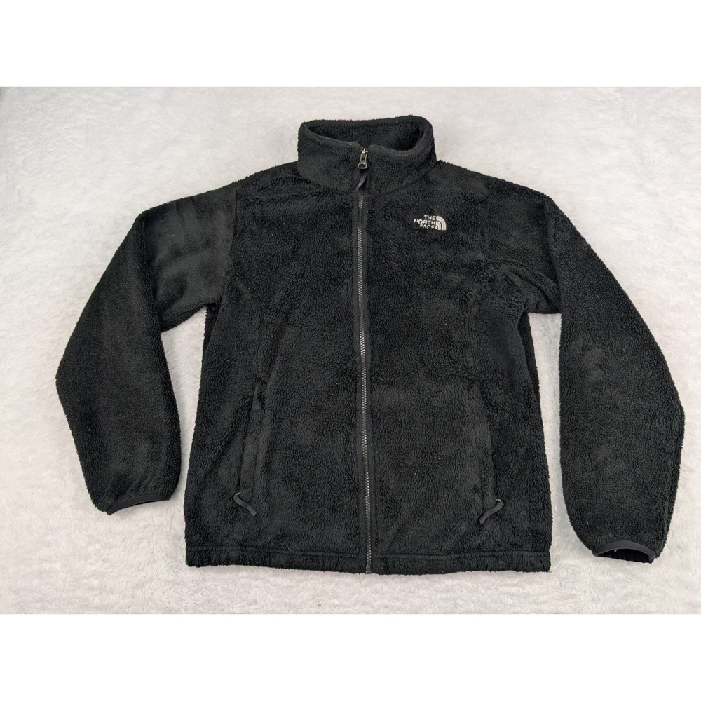 The North Face  Sherpa Fleece Full Zip Jacket Youth XL Black Plush Zip Pockets